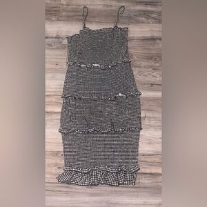 Checkered  Black and White Maxi Dress